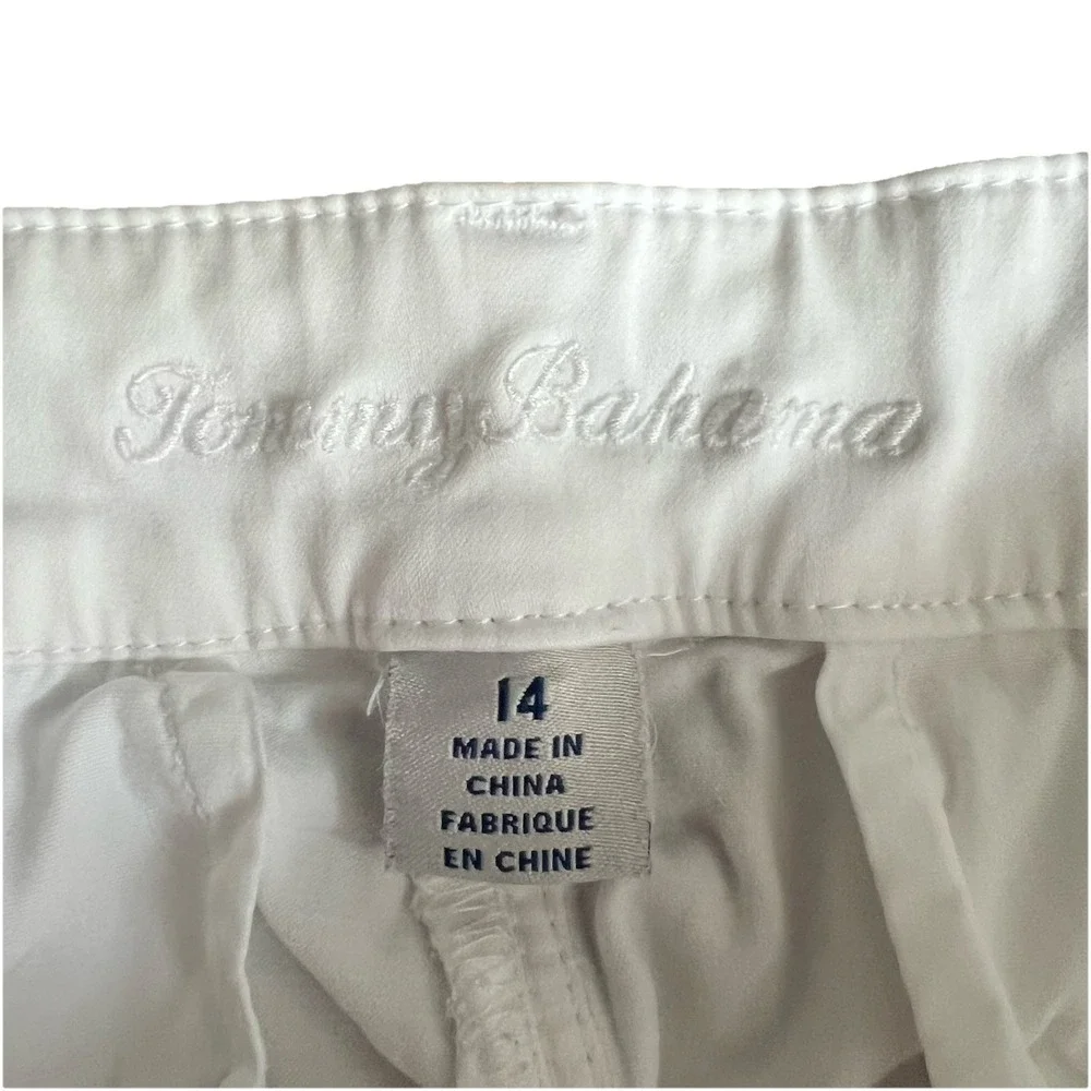 Tommy Bahama White Cotton Lyocell Blend Bermuda‎ Shorts Size 14 Womens Casual